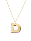 Charms Company Women's Initials 14k Yellow Gold & Sapphire 3d Pendant Necklace In Initial D