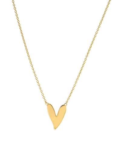 Charms Company Women's Be Mine 14k Yellow Gold Heart Pendant Necklace