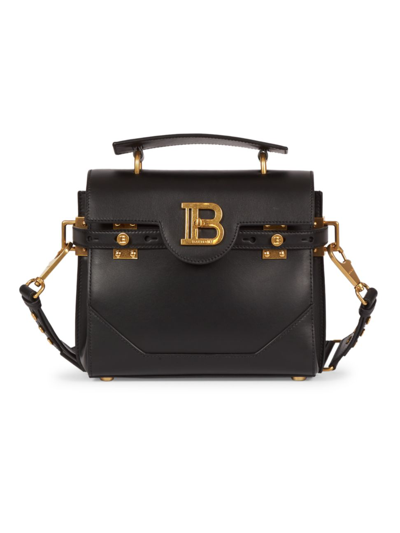 Balmain Women's B-buzz 23 Leather Top Handle Bag In Noir
