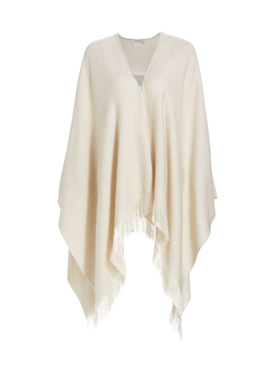 Fabiana Filippi Women's Oversized High-low Wool Cape In Parchment