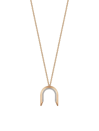 Her Story Women's Arches Mini 14k-yellow-gold & 0.15 Tcw Diamond Necklace In Yellow Gold