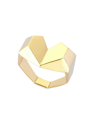 Her Story Women's Origami Love Little 14k Yellow Gold Ring