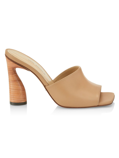 Paul Andrew Women's Arc Leather Mules In Almond