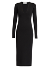 Victoria Beckham Paneled Ribbed-knit Midi Dress In Black