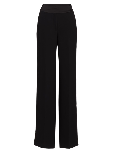 Halston Women's Karter Crepe & Satin Pants In Black