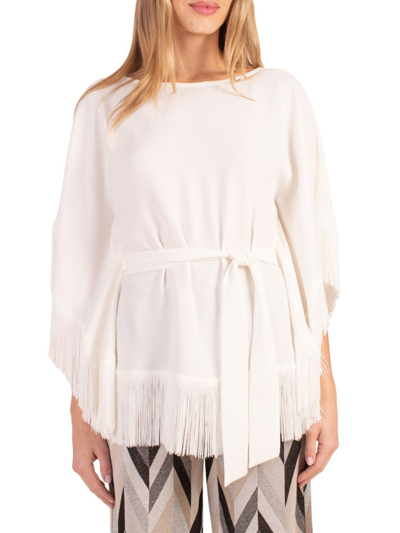 Trina Turk Women's Eye Opener Fringe Top In White