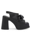 Stella Mccartney Women's Skyla Stretch Chain Platform Sandals In Black