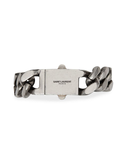 Saint Laurent Men's Silver-tone Chain Bracelet In Argent Oxyde