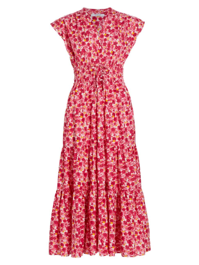 Derek Lam 10 Crosby Women's Fatima Floral Cotton A-line Midi-dress In Pink