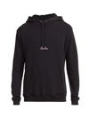 Saint Laurent Men's Cotton-blend Contrast Logo Hoodie In Blanc