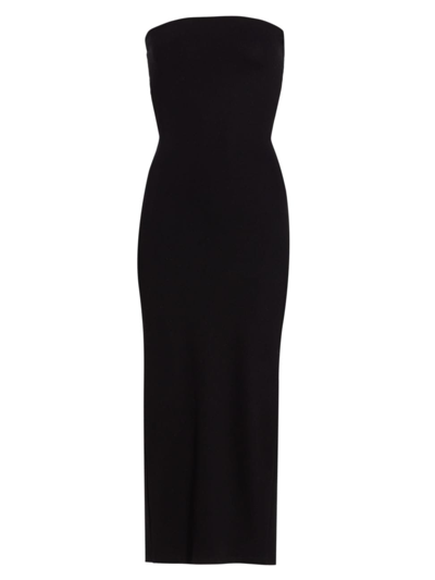 Leset Rio Strapless Stretch-ponte Maxi Dress In Black