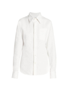 Saint Laurent Women's Cotton-linen Blouse In White