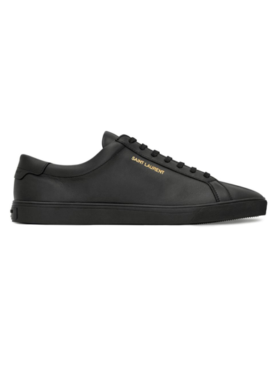 SAINT LAURENT MEN'S ANDY LOW-TOP LEATHER SNEAKERS