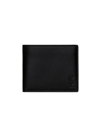 Saint Laurent Men's Leather Billfold Wallet In Nero