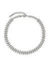 SAINT LAURENT WOMEN'S SQUARE AND SPIKES SHORT CHAIN NECKLACE IN METAL