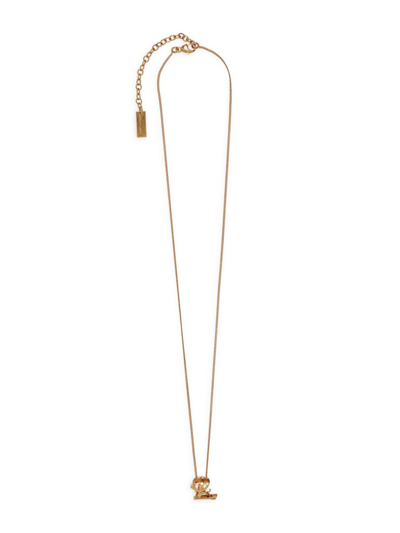 Saint Laurent Women's Monogram Twist Pendant Necklace In Metal In Gold