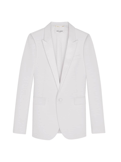 Saint Laurent Reve Single-breasted Blazer In White