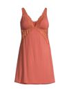 Eberjey Rosalia Lace-trimmed Stretch-jersey Chemise In Rose