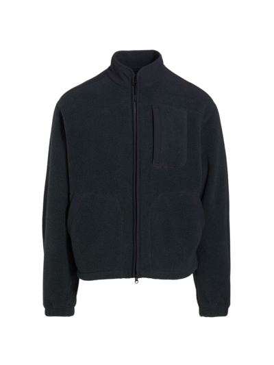 Outdoor Voices Panelled Recycled-fleece And Stretch-nylon Zip-up Jacket In Black