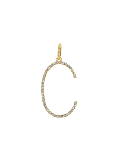 Rachel Reid Jewelry Women's 14k Yellow Gold & 0.16 Tcw Diamond Oversized Initial Pendant In Initial C