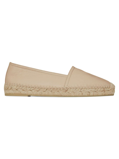 Saint Laurent Women's Monogram Espadrilles In Lambskin In Rose Poudre