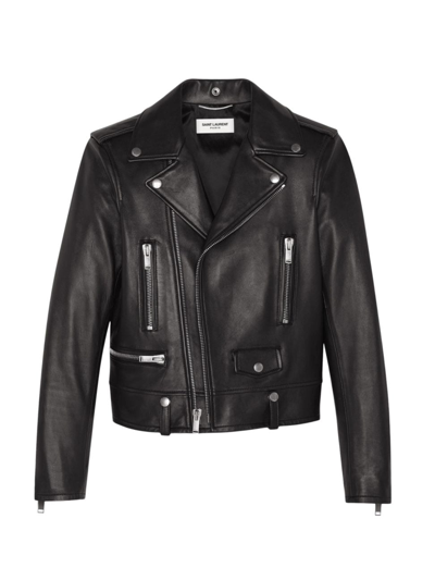 SAINT LAURENT WOMEN'S MOTORCYCLE JACKET IN LAMBSKIN