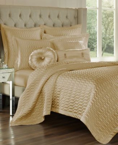 J Queen New York Satinique Coverlets Bedding In Gold