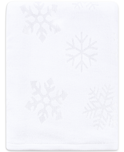 Martha Stewart Collection Snowflake Carved Bath Towels, Created For Macy's Bedding In White