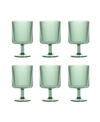 Tarhong Mesa Stacking Goblet Premium Acrylic Glasses, Set Of 6 In Sage Green