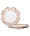 Noritake Summit Gold Set Of 4 Salad Plates, Service For 4 In White