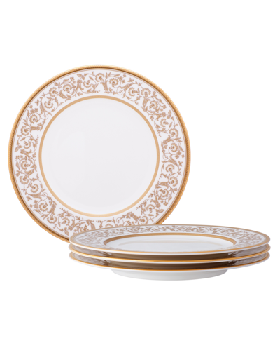 Noritake Summit Gold Set Of 4 Salad Plates, Service For 4 In White