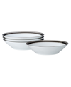 Noritake Austin Platinum Set Of 4 Fruit Bowls, Service For 4 In White Black