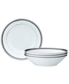 Noritake Austin Platinum Set Of 4 Soup Bowls In White Black
