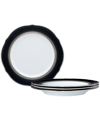 Noritake Austin Platinum Set Of 4 Scalloped Accent Plates, Service For 4 In White Black