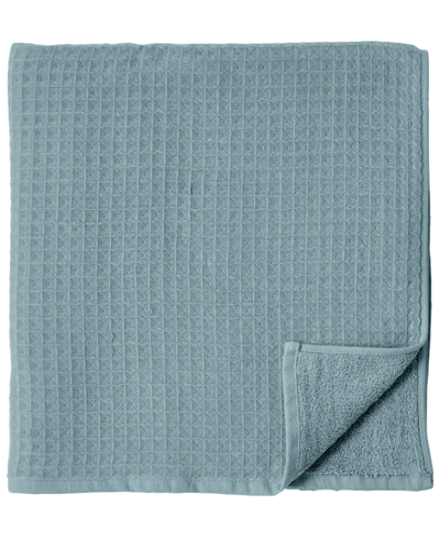 Uchino Waffle Twist 100% Cotton Bath Towel In Eucalyptus