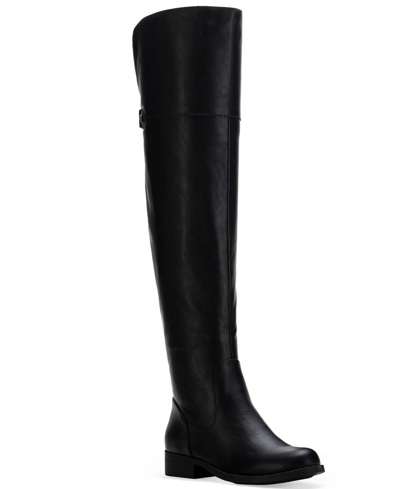 Sun + Stone Allicce Wide-calf Over-the-knee Boots, Created For Macy's Women's Shoes In Black