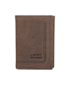 LUCKY BRAND MEN'S GROOVED LEATHER TRIFOLD WALLET