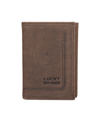 Lucky Brand Men's Grooved Leather Trifold Wallet In Brown