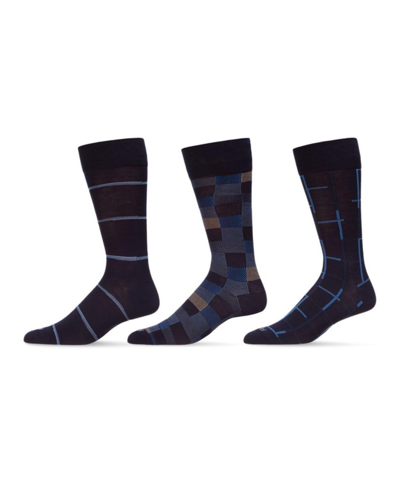 Memoi Men's Basic Assortment Socks, Pack Of 3 In Navy