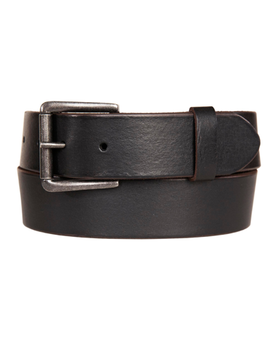 Lucky Brand Men's Leather Jean Belt With Roller Buckle And Rivets In Black