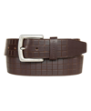 LUCKY BRAND MEN'S GRID TOOLED EMBOSSED LEATHER BELT