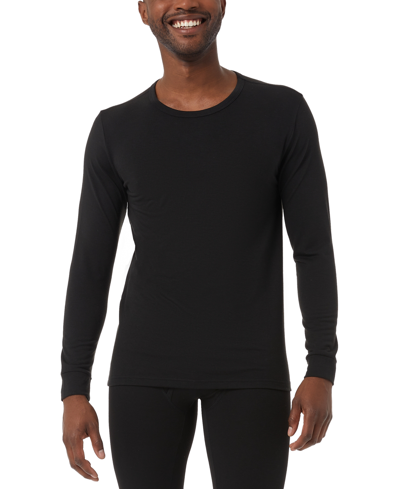 32 Degrees Men's Heat Waffle Knit Long-sleeve Thermal Shirt In Black