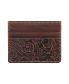 LUCKY BRAND MEN'S WESTERN EMBOSSED LEATHER CARD CASE