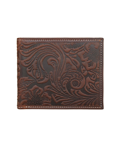 Lucky Brand Men's Western Embossed Leather Bifold Wallet In Brown