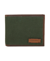 Lucky Brand Men's Canvas With Leather Trim Trifold Wallet In Olive