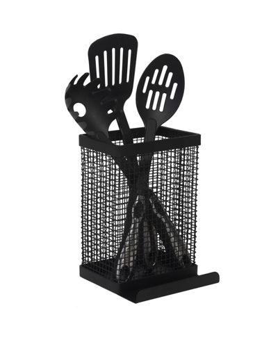 Kitchen Details Industrial Collection Tablet And Utensil Holder In Black