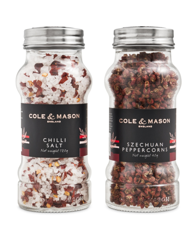 Cole & Mason Aromatic Salt And Pepper Gift Set, 2 Piece In Clear Silver-tone