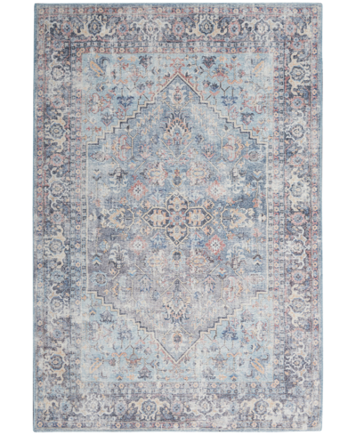 Nicole Curtis Series 1 Sr104 Machine-washable 4' X 6' Area Rug In Silver-tone