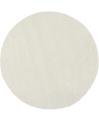 Long Street Looms Cali Shag Cal01 4' Round Area Rug In Ivory