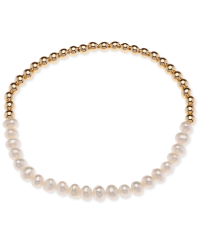Macy's Cultured Freshwater Pearl (4-1/2 In Gold Over Silver